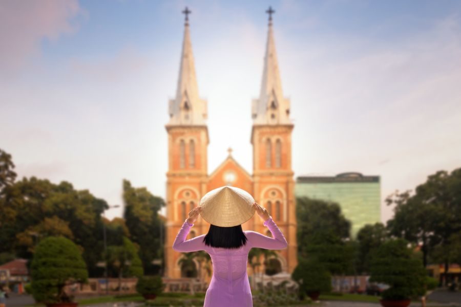 Notre Dame Cathedral - ho chi minh with tonkin legends