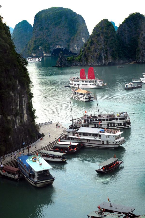 Private cruise through Halong Bay’s limestone seascape – Vietnam beach escape