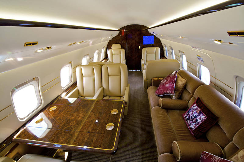 Luxury private jet service by Tonkin Legends, Vietnam DMC, featuring elegant cabin interiors for VIP travelers