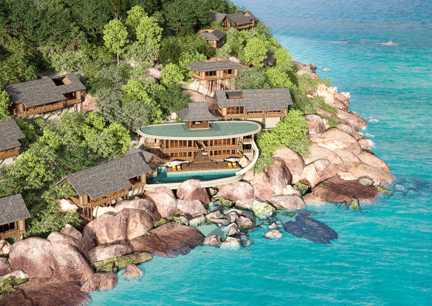 Six Senses Ninh Van Bay hillside villas above turquoise bay