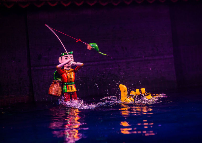 Traditional Vietnamese water puppet show in Hanoi
