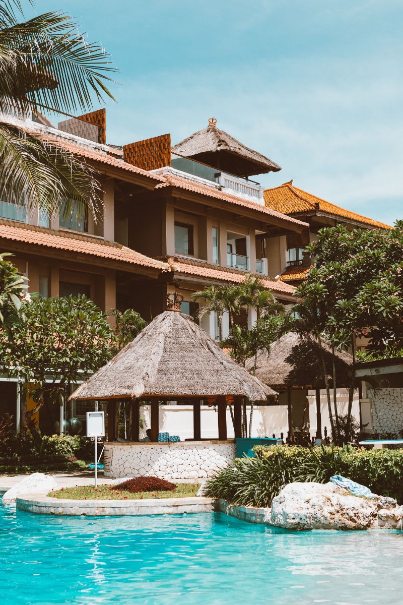 Luxury DMC resort pool and pavilion for premium Vietnam travel experiences
